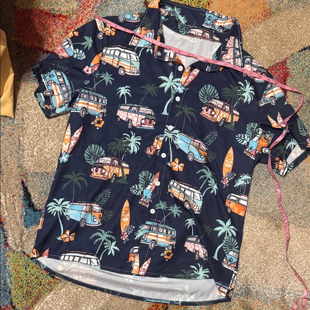 Men’s cruise shirt/ Navy Surf Camper Short-Sleeve Swim Shirt